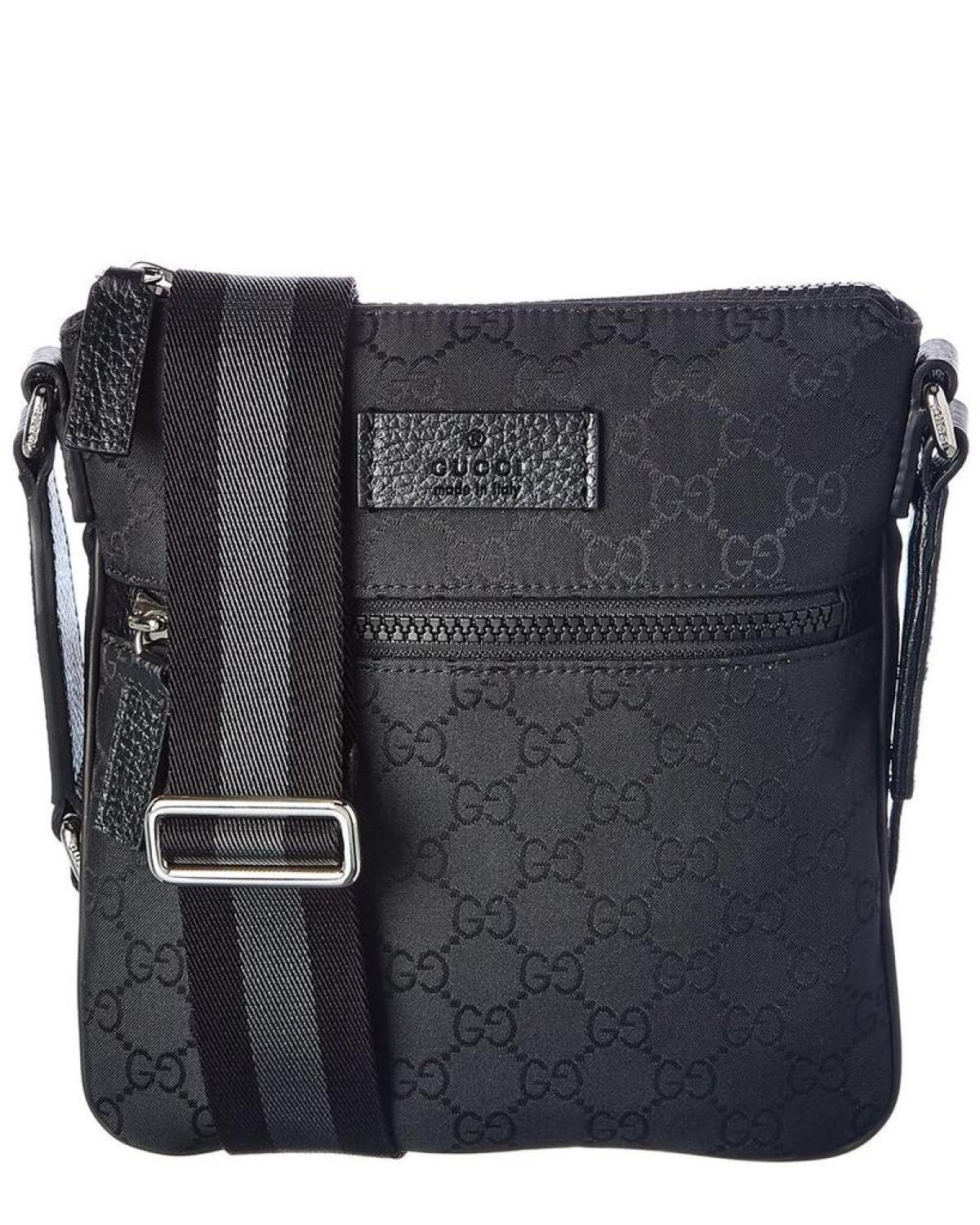 Gucci Small GG Nylon Messenger Bag, Black