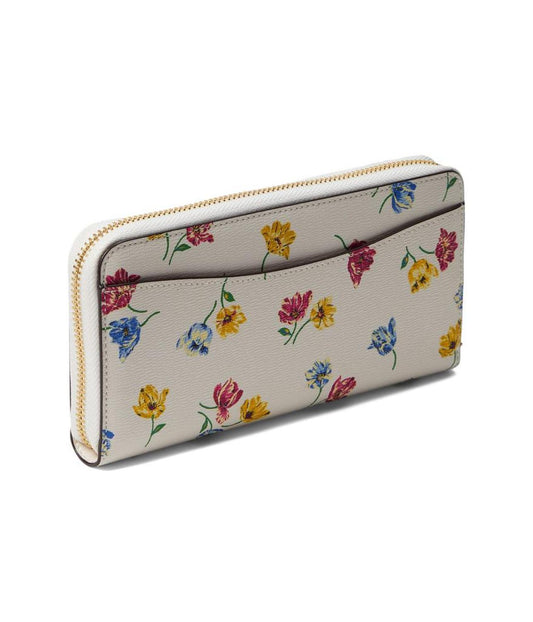 Morgan Tulip Toss Printed Soft Milling PVC Zip Around Continental Wallet