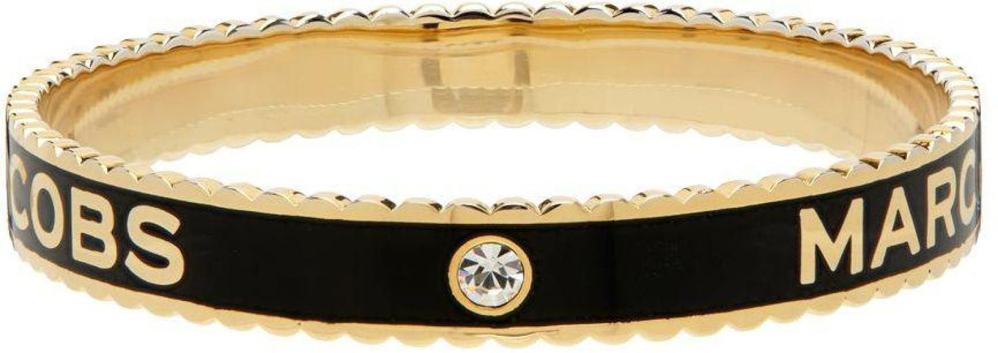 Gold & Black'The Medallion Large' Cuff Bracelet