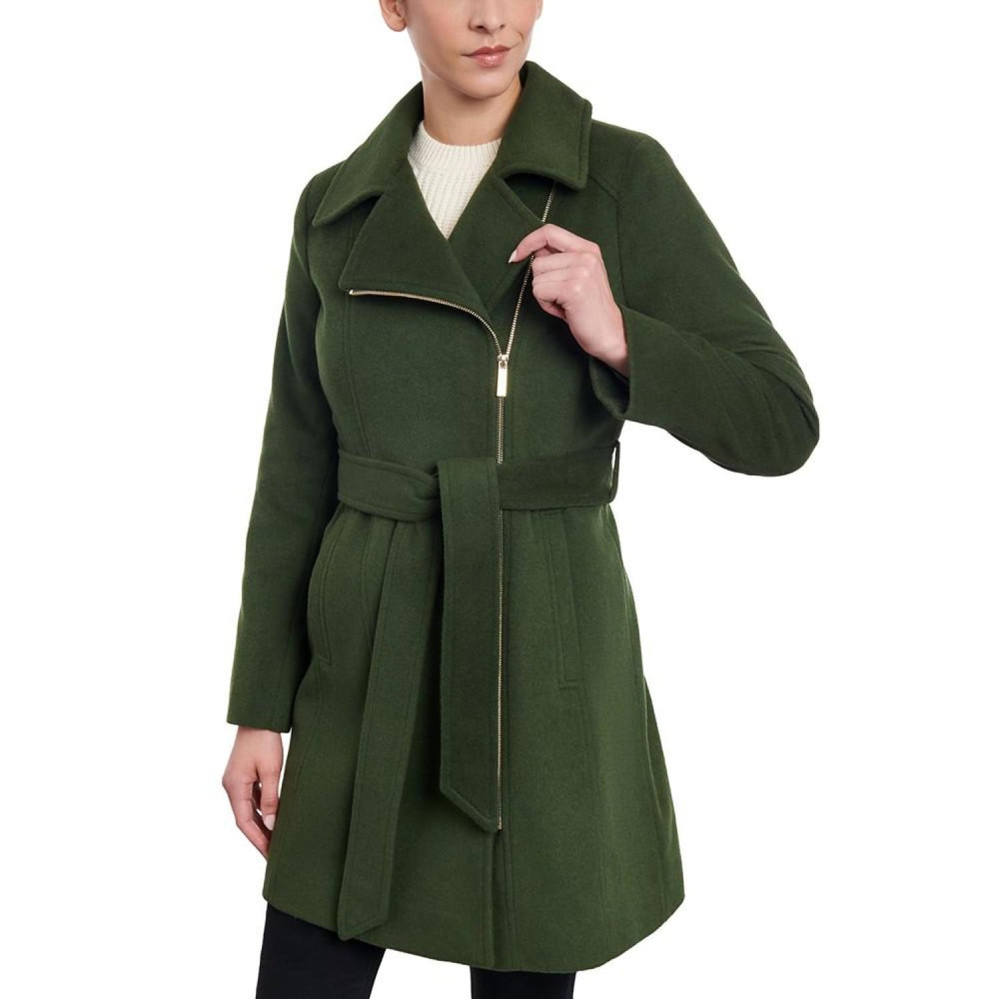 Women's Asymmetric Wool Blend Wrap Coat