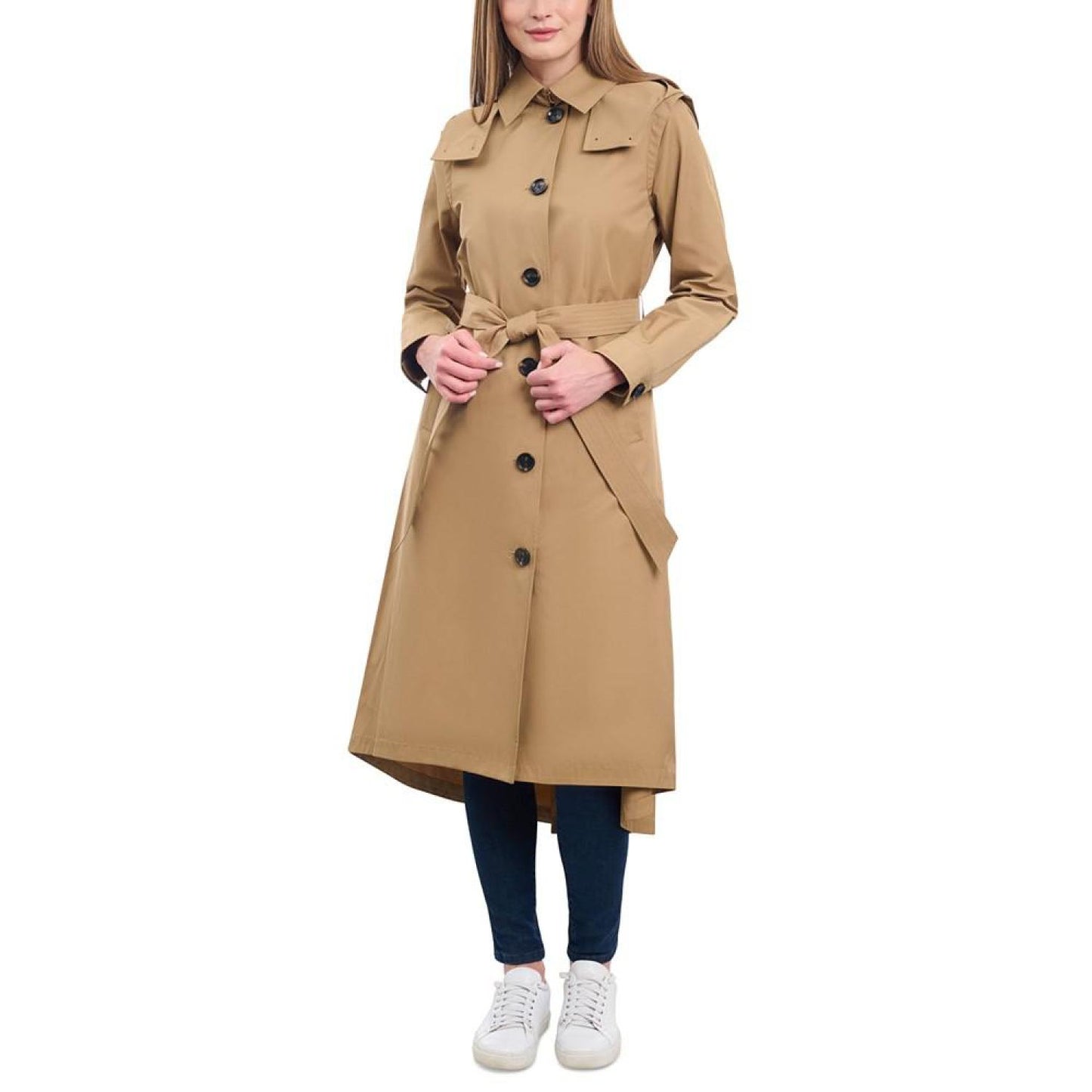 Women's Hooded Belted Raincoat