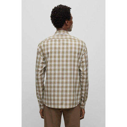 Regular-fit shirt in checked stretch twill