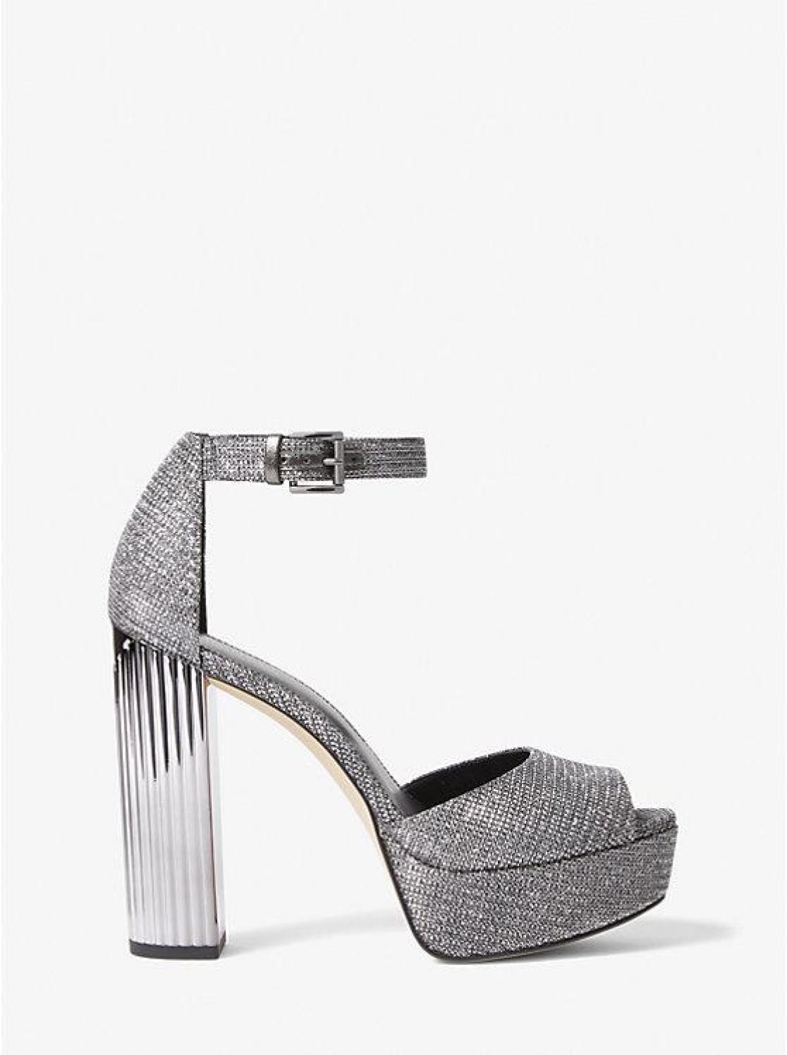 Porter Glitter Chain-Mesh Platform Sandal