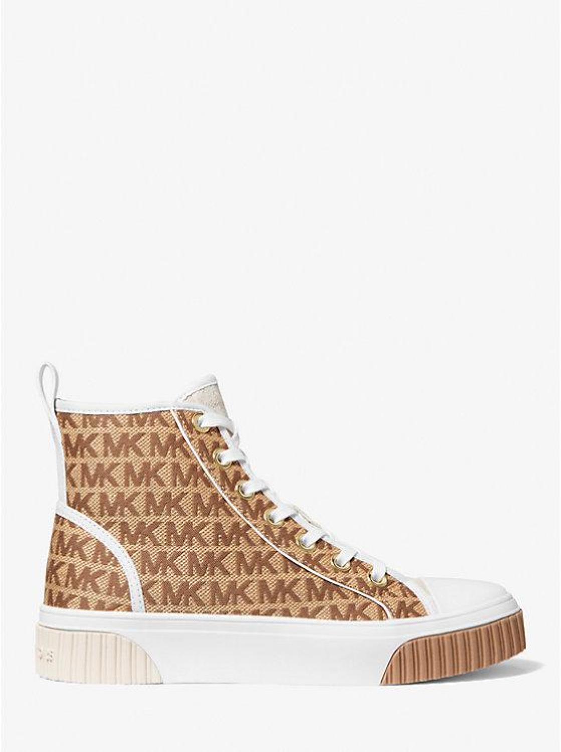 Gertie Color-Block Logo Jacquard High-Top Sneaker