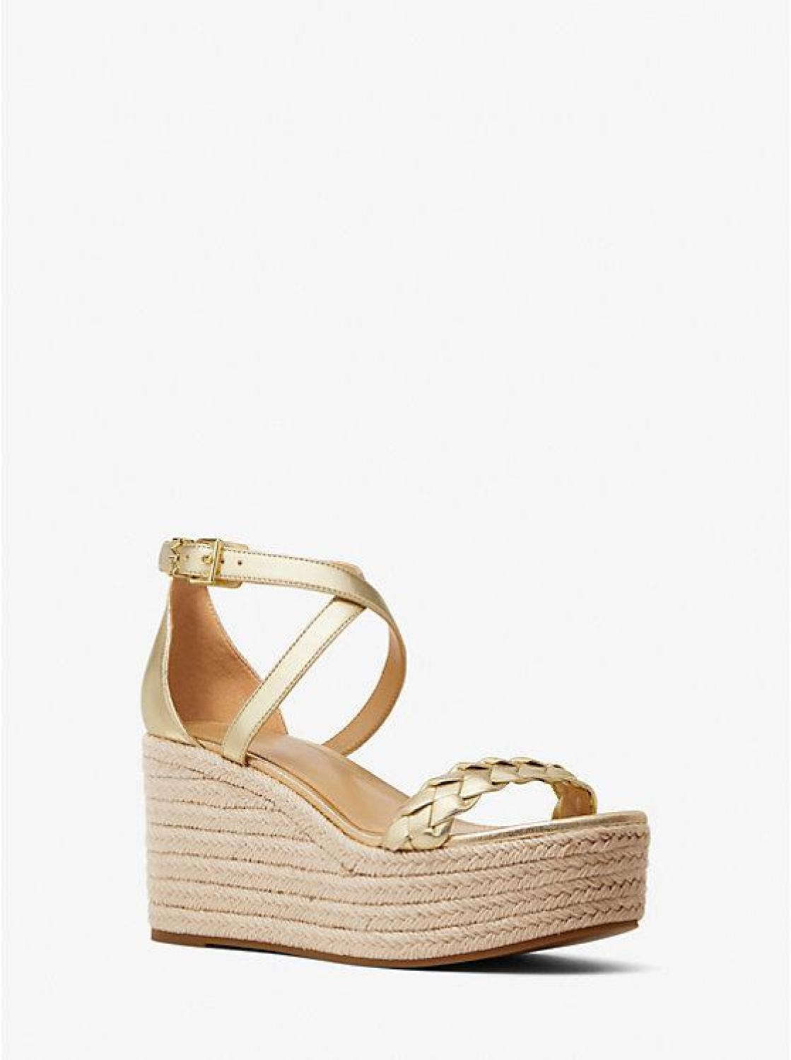 Serena Metallic Faux Leather Wedge Sandal