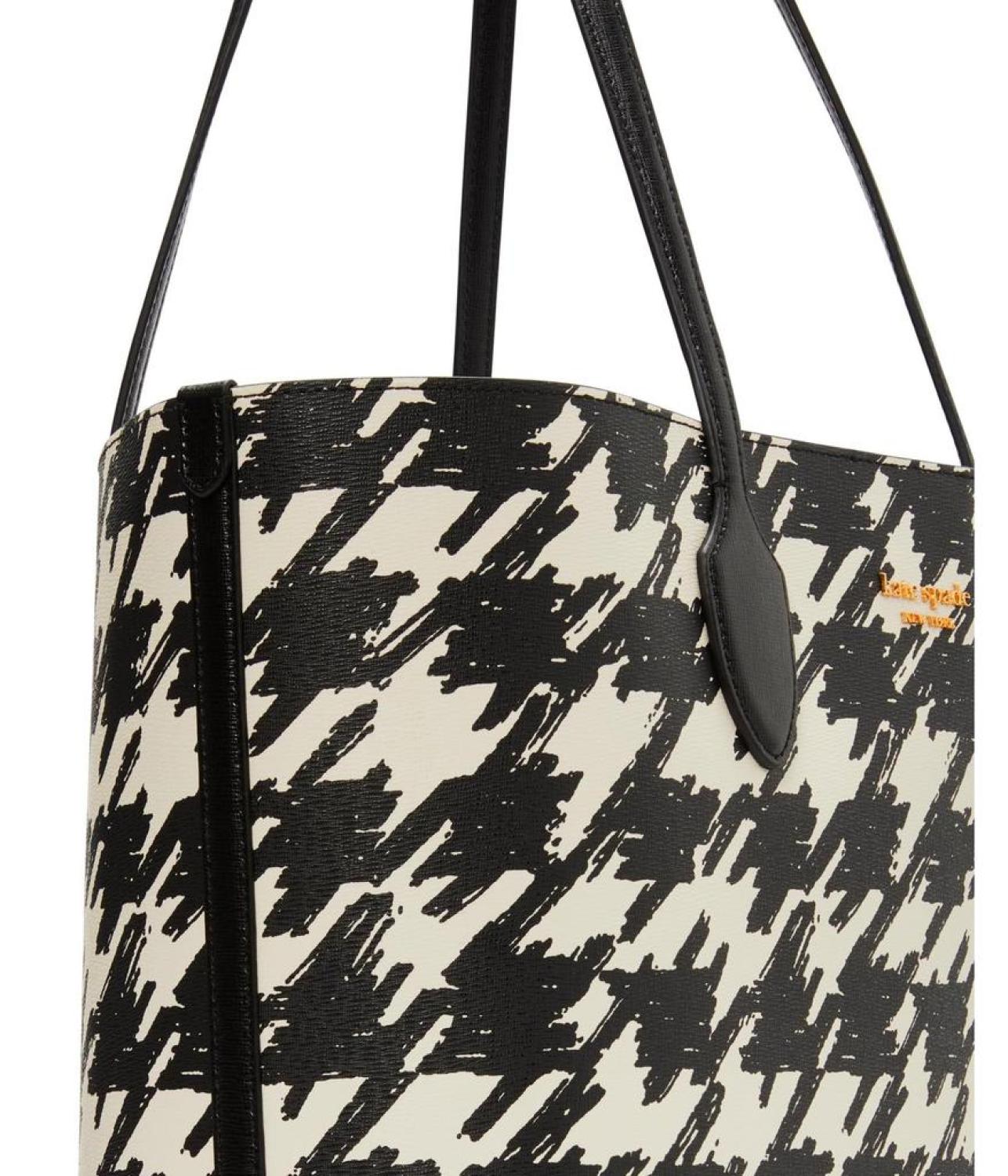 Bleecker Painterly Houndstooth Printed PVC Large Tote