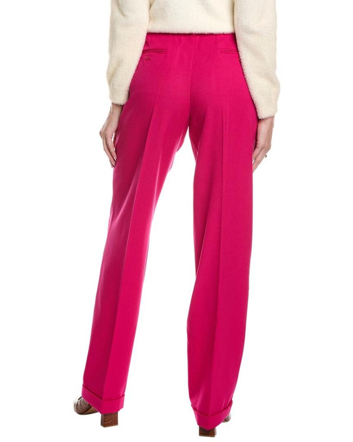 Michael Kors Collection Carolyn Flat Front Wool Straight Leg Trouser