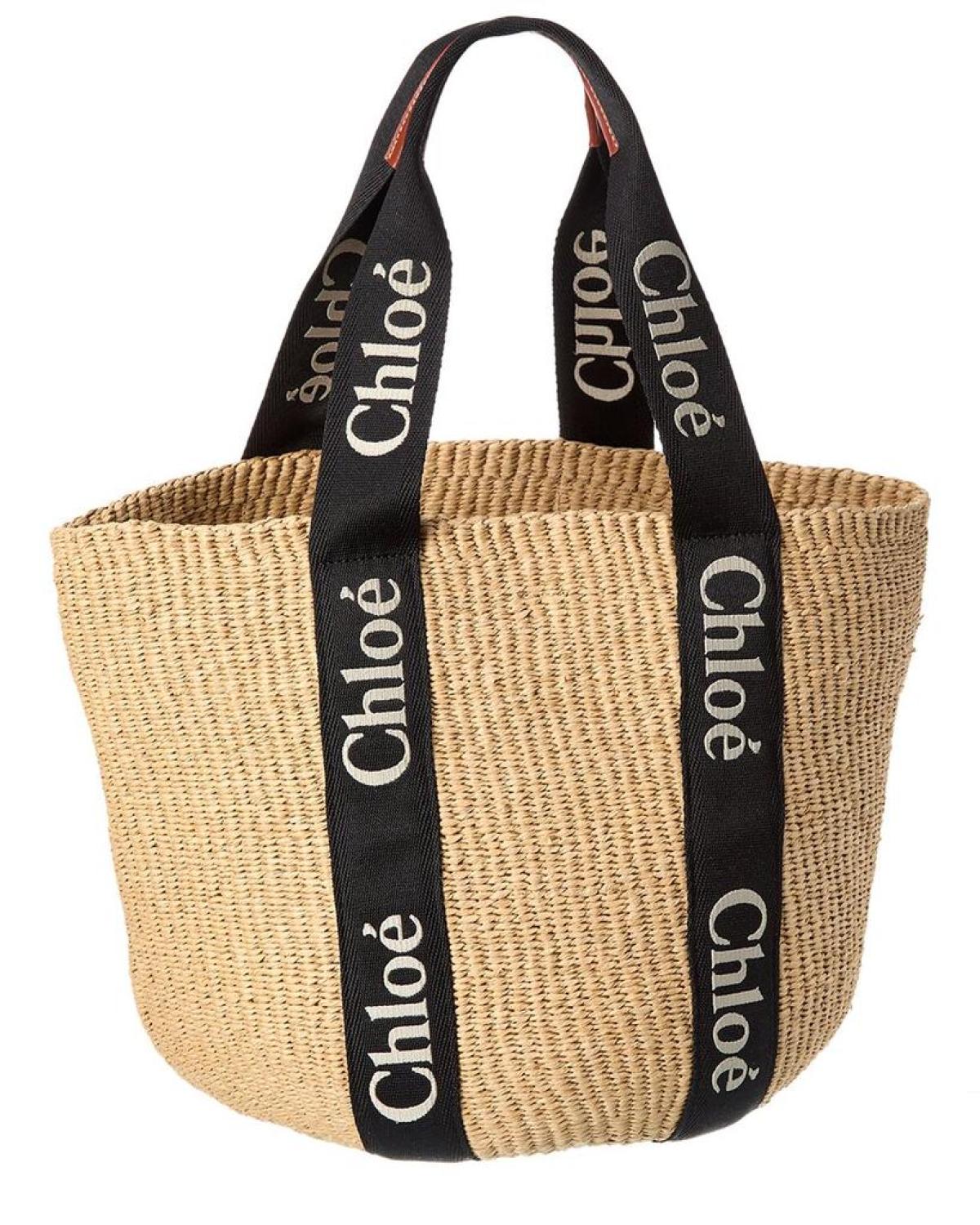 Chloé Woody Large Raffia Basket Tote