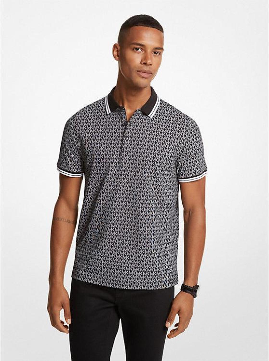 Greenwich Logo Print Cotton Jersey Polo Shirt