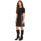 Women's Faux-Leather Mixed-Media Chain Dress, Regular & Petite