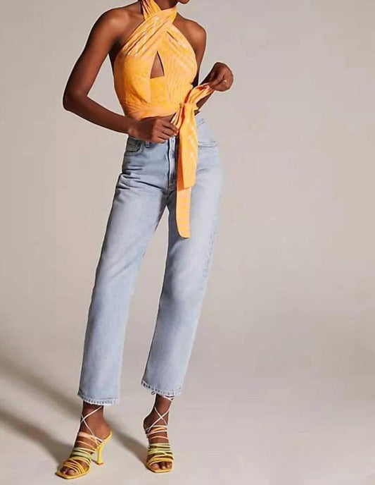 Halter Wrap Top In Citrus