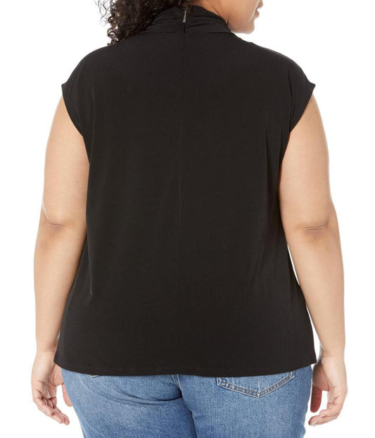 Plus Size Twist Neck Sleeveless Top