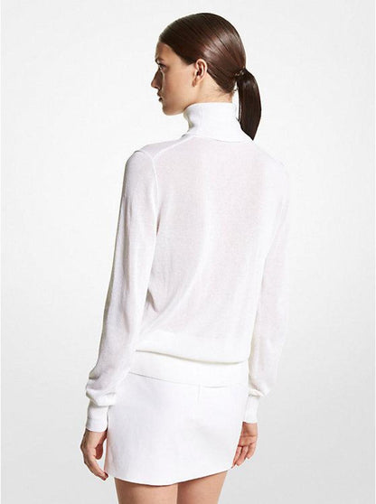 Joan Tulle Viscose Blend Turtleneck Sweater