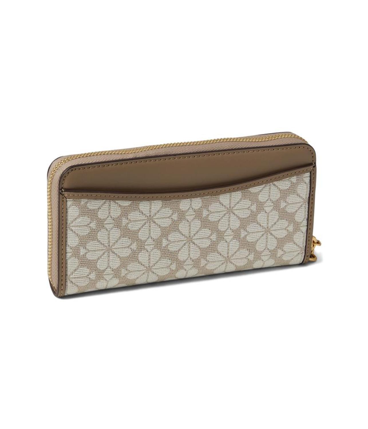 Spade Flower Jacquard Zip Around Continental Wristlet