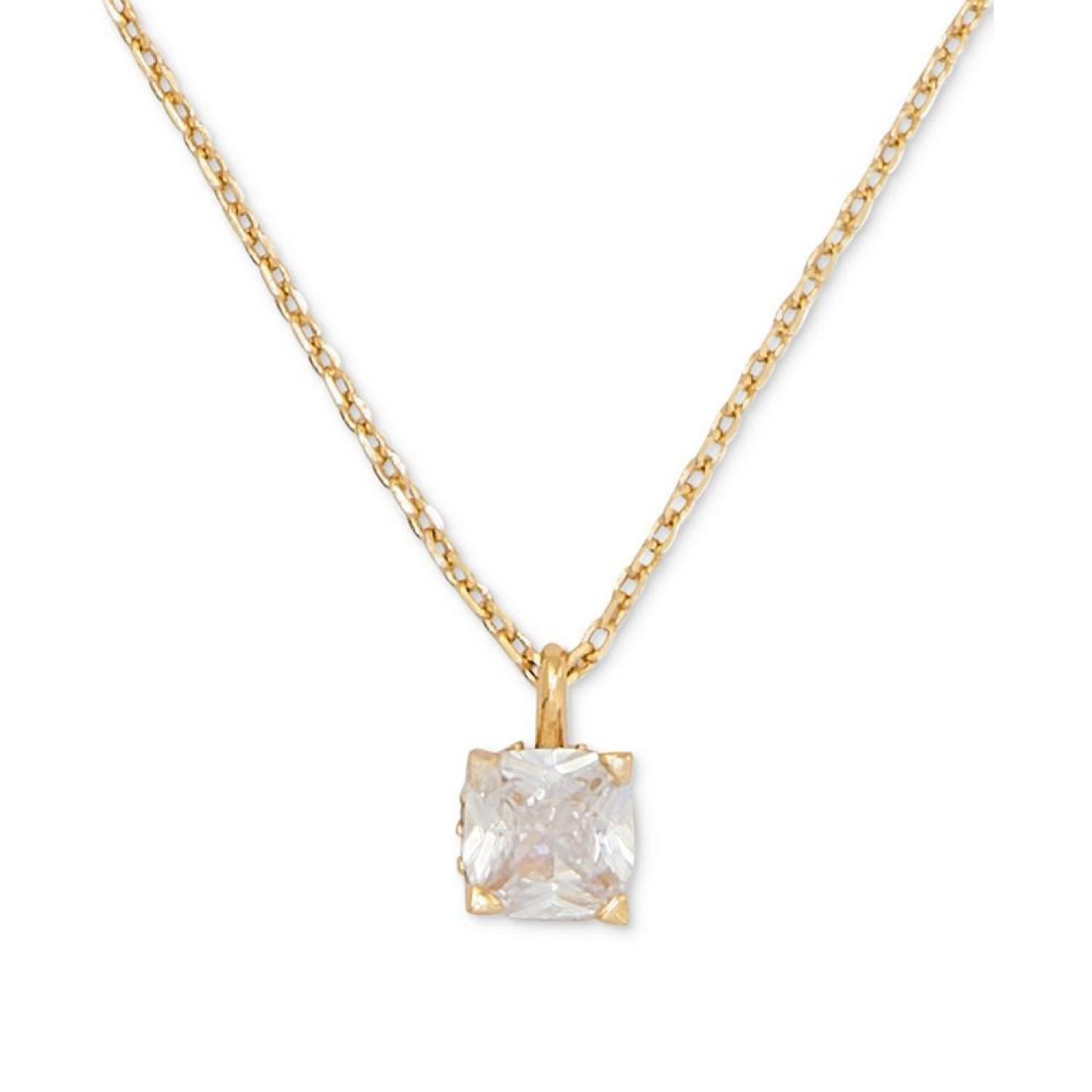 Little Luxuries Gold-Tone Pavé & Crystal Square Pendant Necklace, 16" + 3" extender