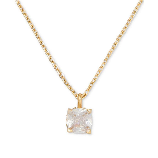 Little Luxuries Gold-Tone Pavé & Crystal Square Pendant Necklace, 16" + 3" extender