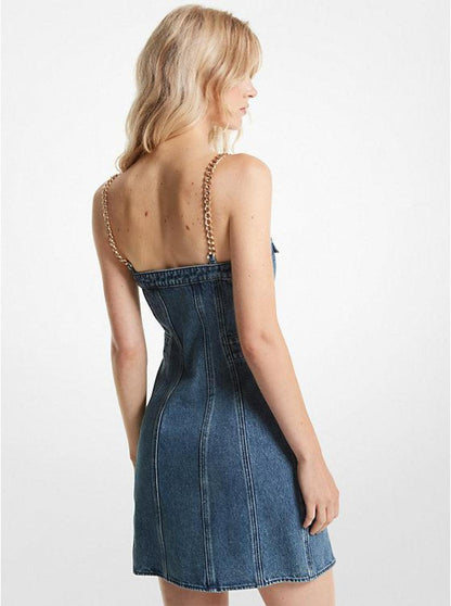 Denim Belted Mini Dress