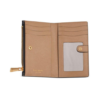 Morgan Colorblocked Saffiano Leather Small Slim Bifold Wallet