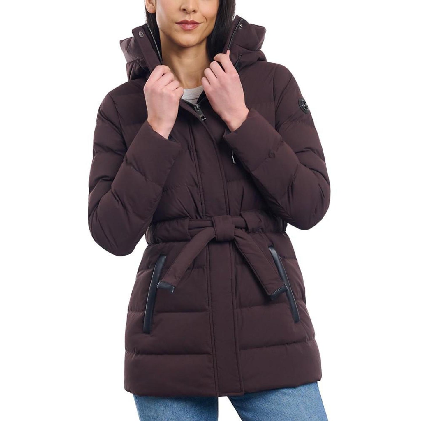 Women's Belted Packable Puffer Coat