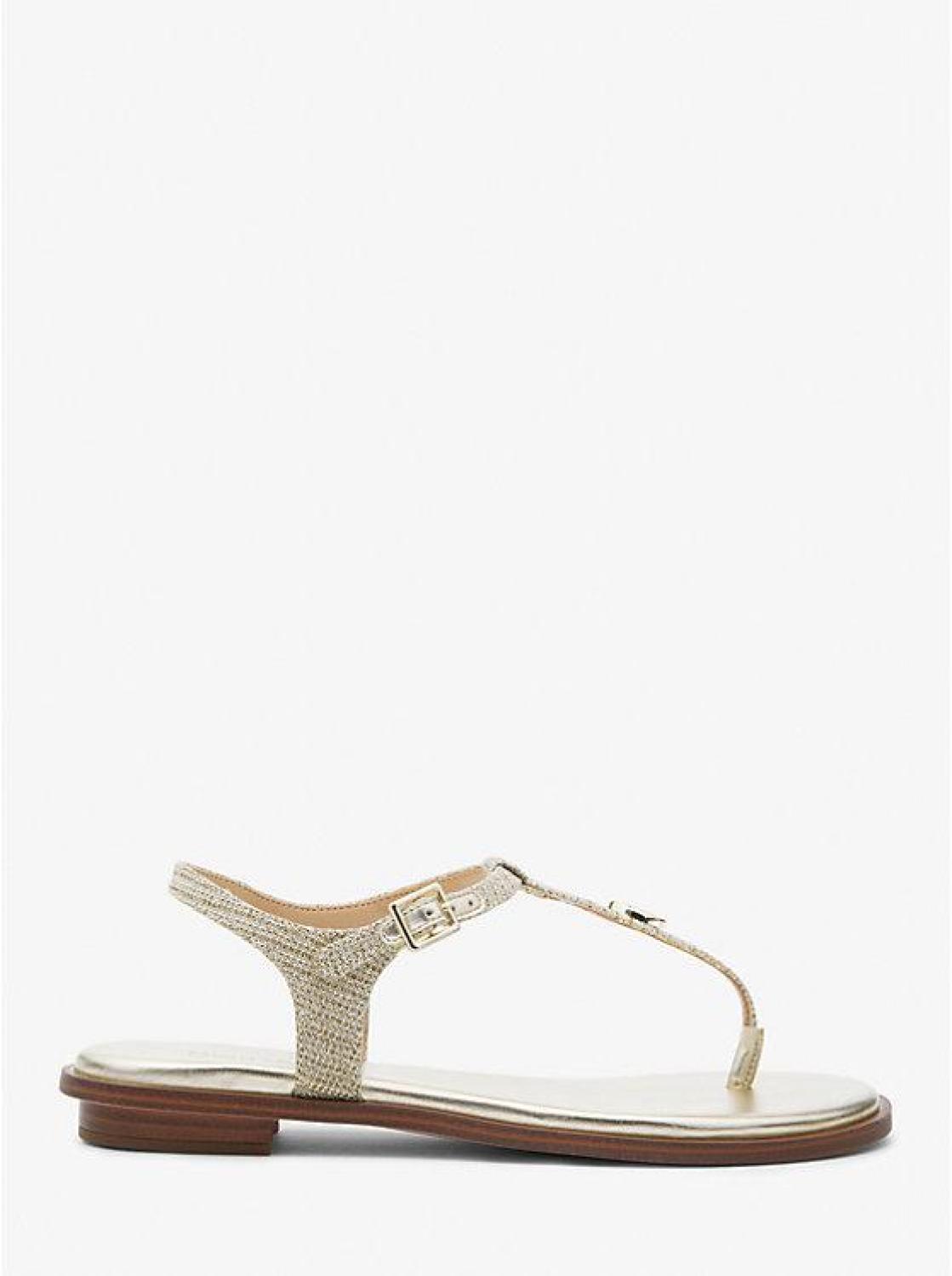 Mallory Glitter Chain-Mesh T-Strap Sandal