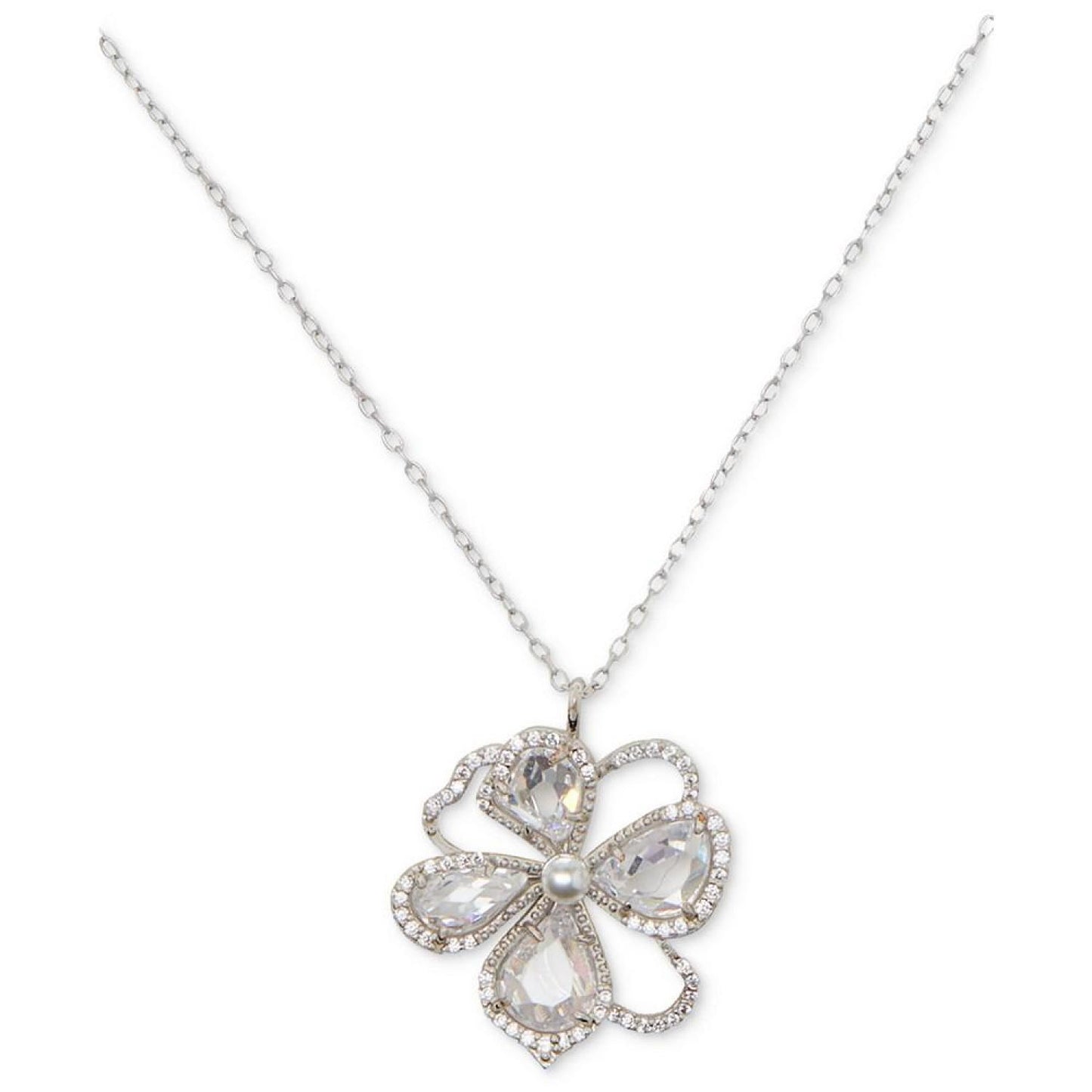 Flower Mini Pendant Necklace, 16" + 3" extender