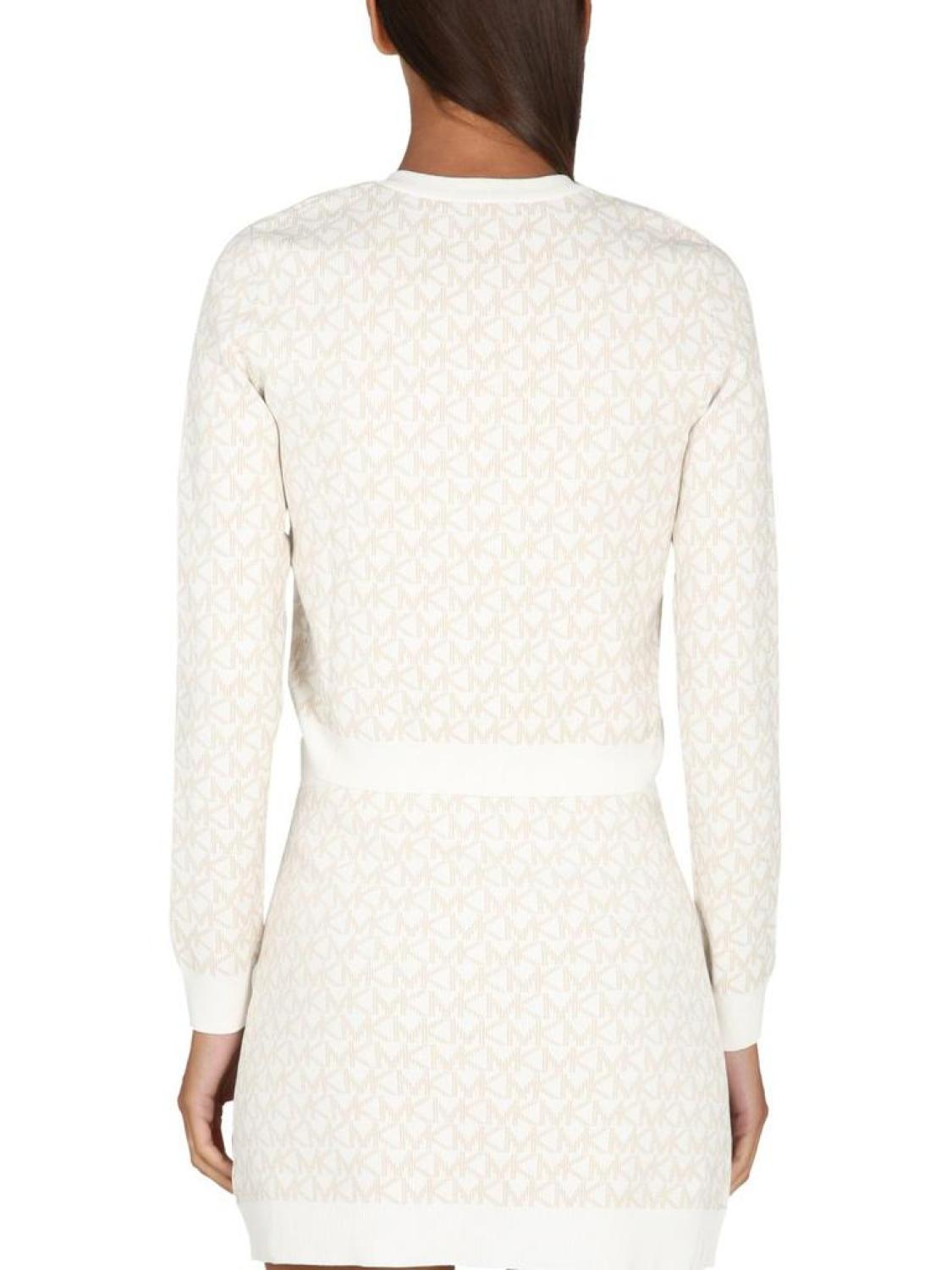 Michael Michael Kors Monogram-Pattern Long-Sleeved Cardigan