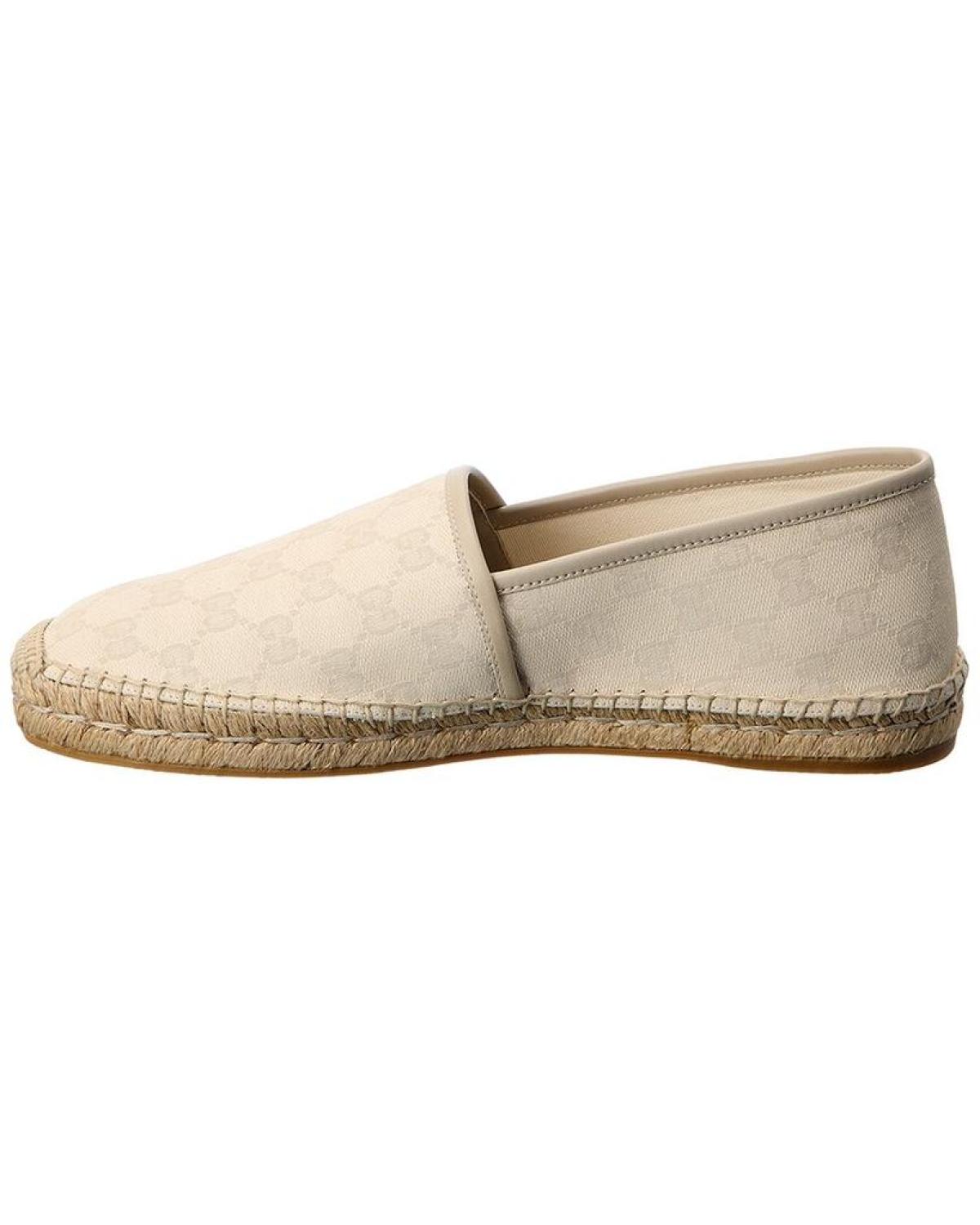 Gucci GG Canvas & Leather Espadrille