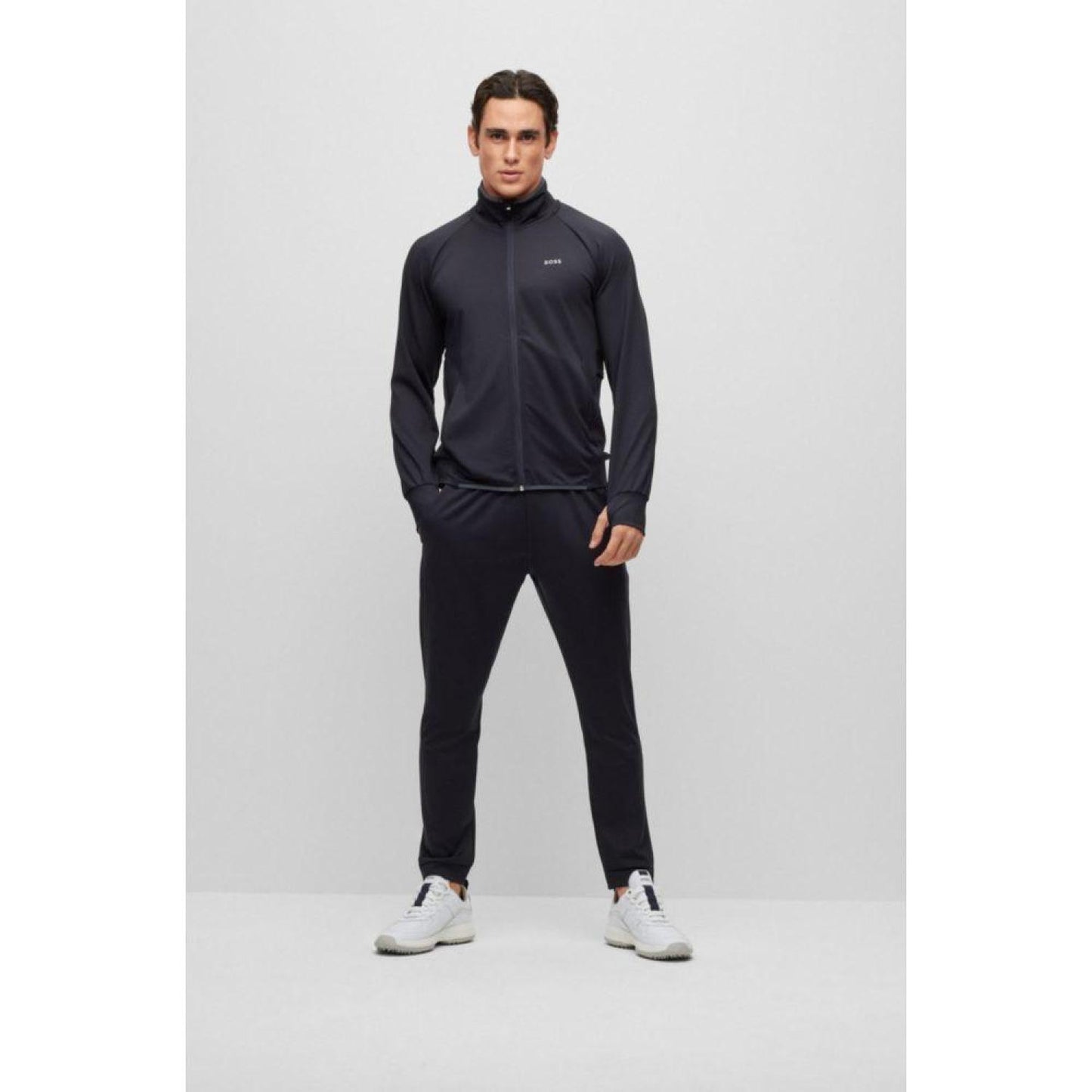 Zip-up sweatshirt in active-stretch fabric