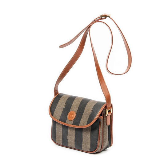 Fendi Roma Pequin Flap Crossbody