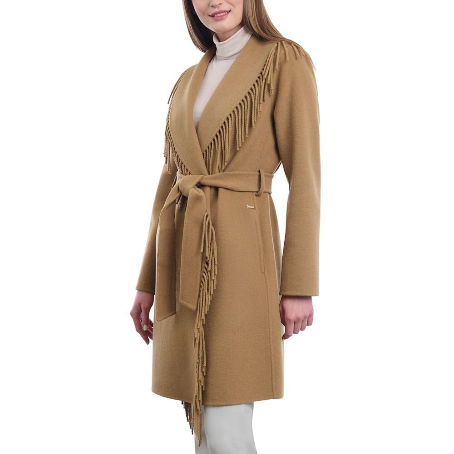 Women's Doubled-Faced Wool Blend Wrap Coat