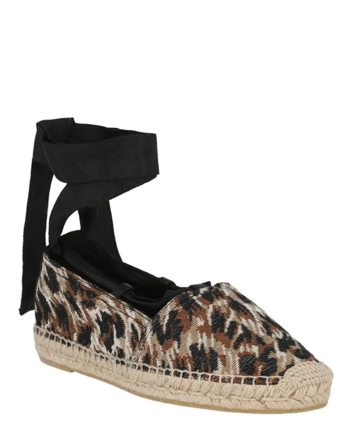 Saint Laurent Leopard-Print Espadrille Flats