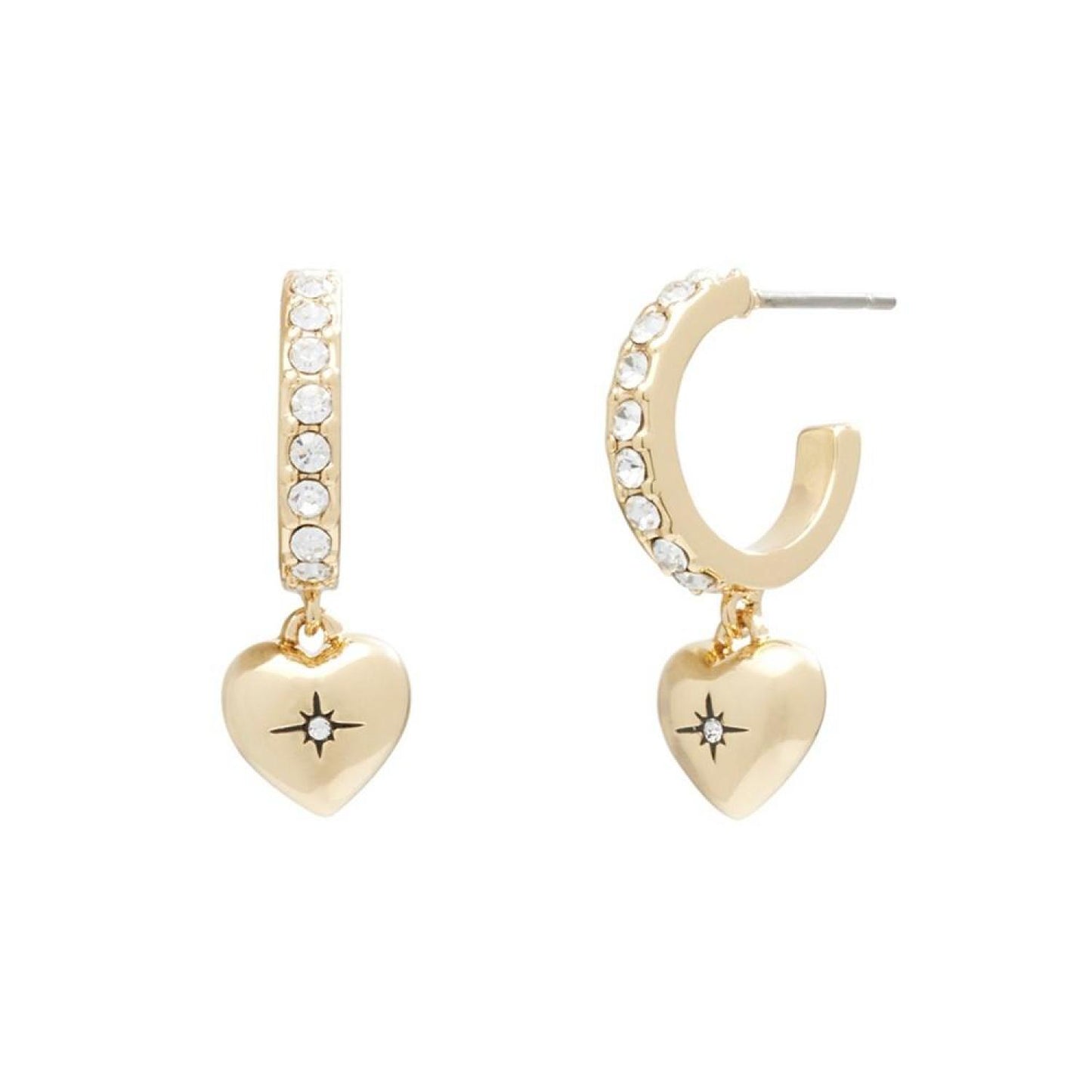 Faux Stone Iconic Heart Huggie Earrings