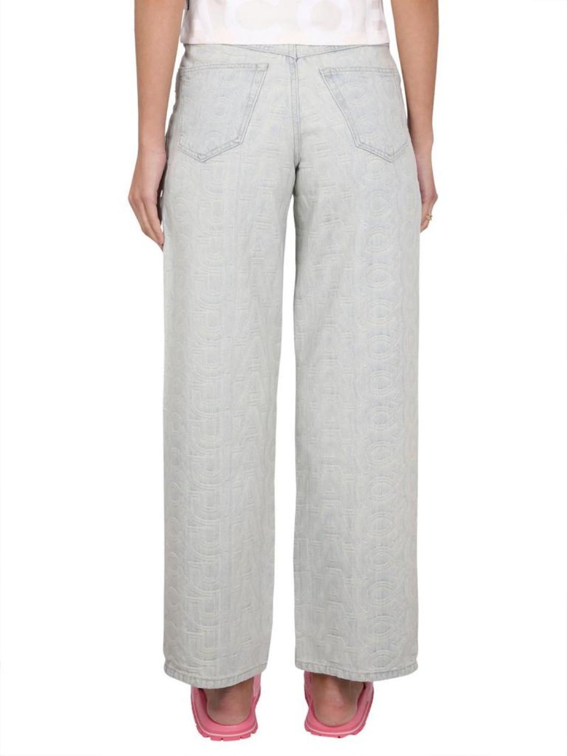 Marc Jacobs Monogram Patterned Straight Leg Jeans