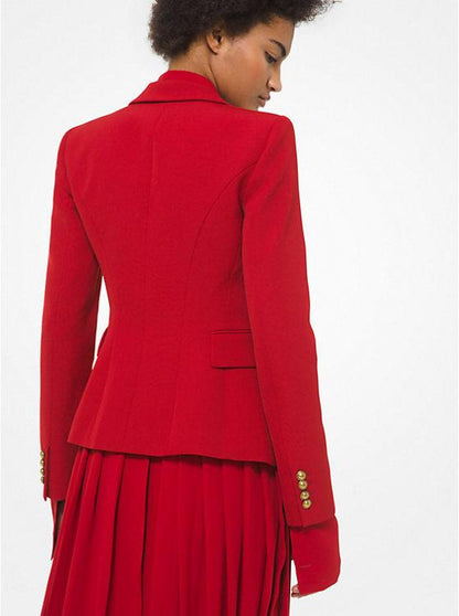 Embellished Wool Gabardine Cutaway Jacket