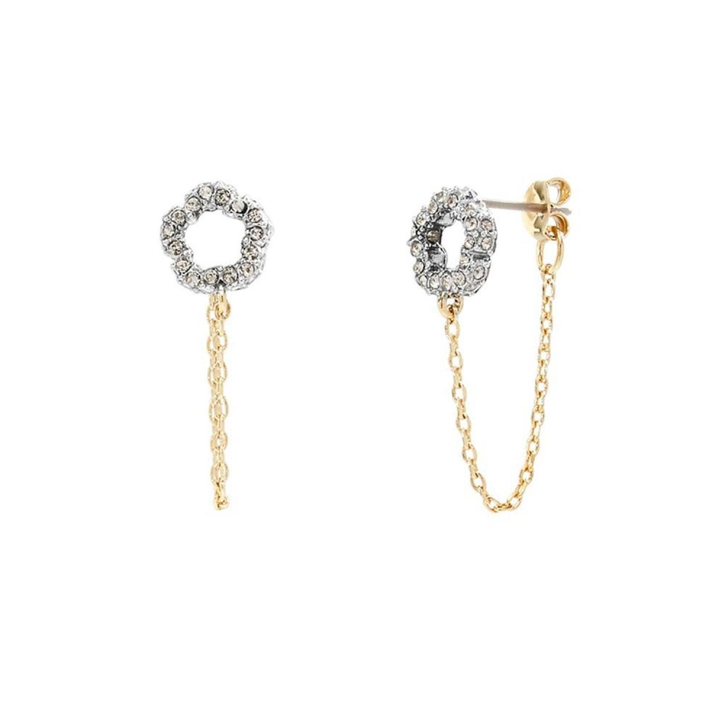 Faux Stone Signature Pave Tea Rose Swag Earrings