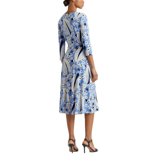 Floral Surplice Jersey Dress