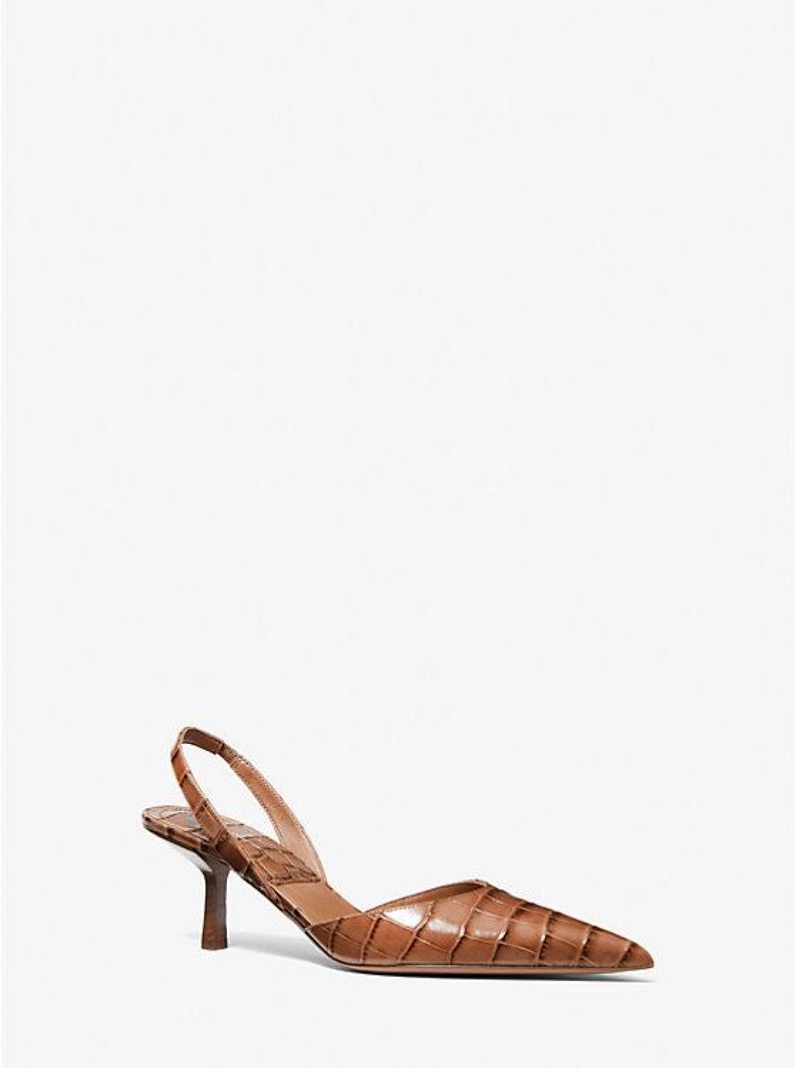 Holly Crocodile Embossed Leather Pump