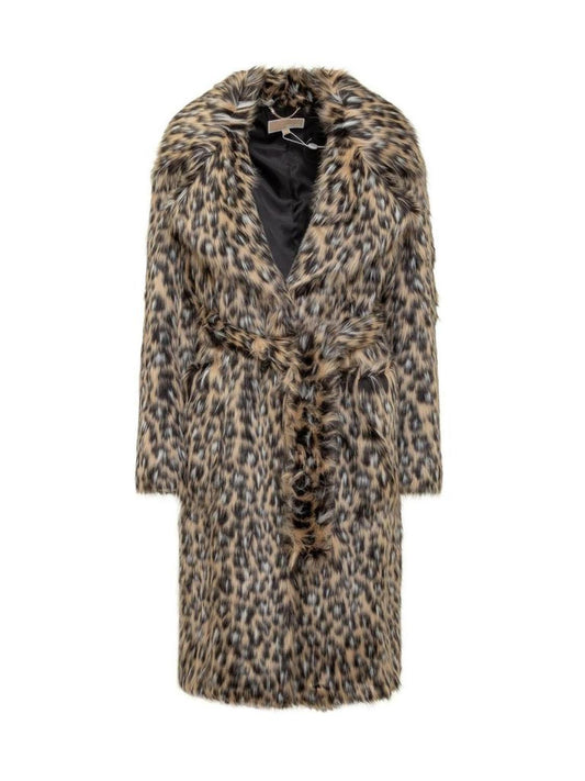 Michael Michael Kors Leopard Print Faux Fur Robe Coat