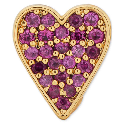 Gold-Tone Color Pavé Heart Stud Earrings