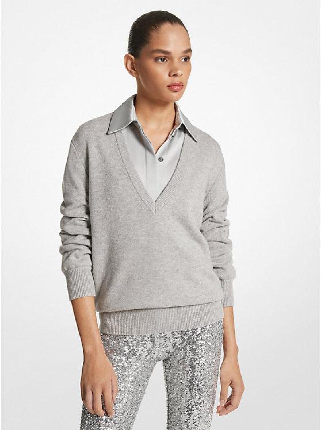 Cashmere Crushed-Sleeve Sweater