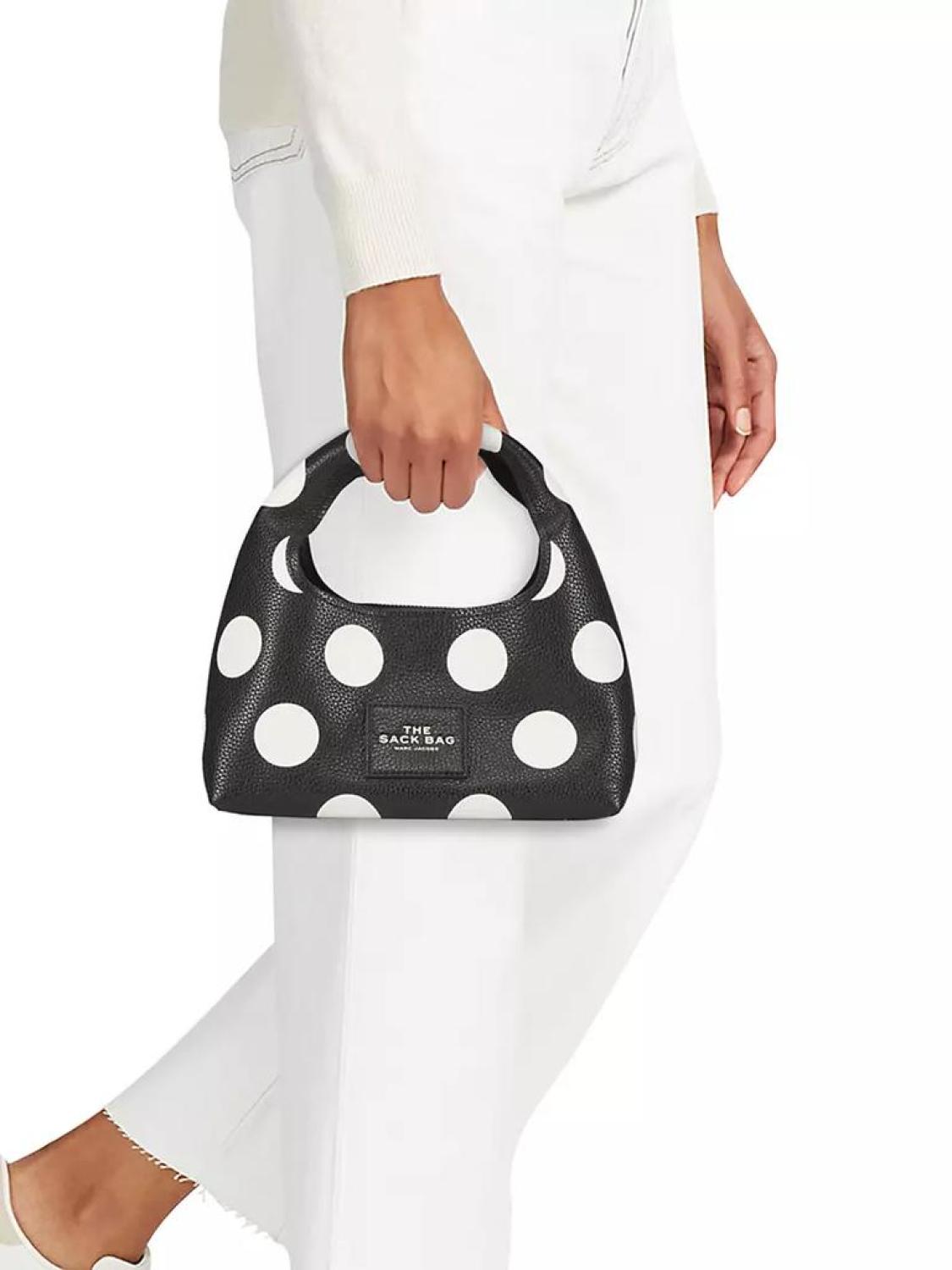 The Mini Sack Polka Dot Leather Top Handle Bag