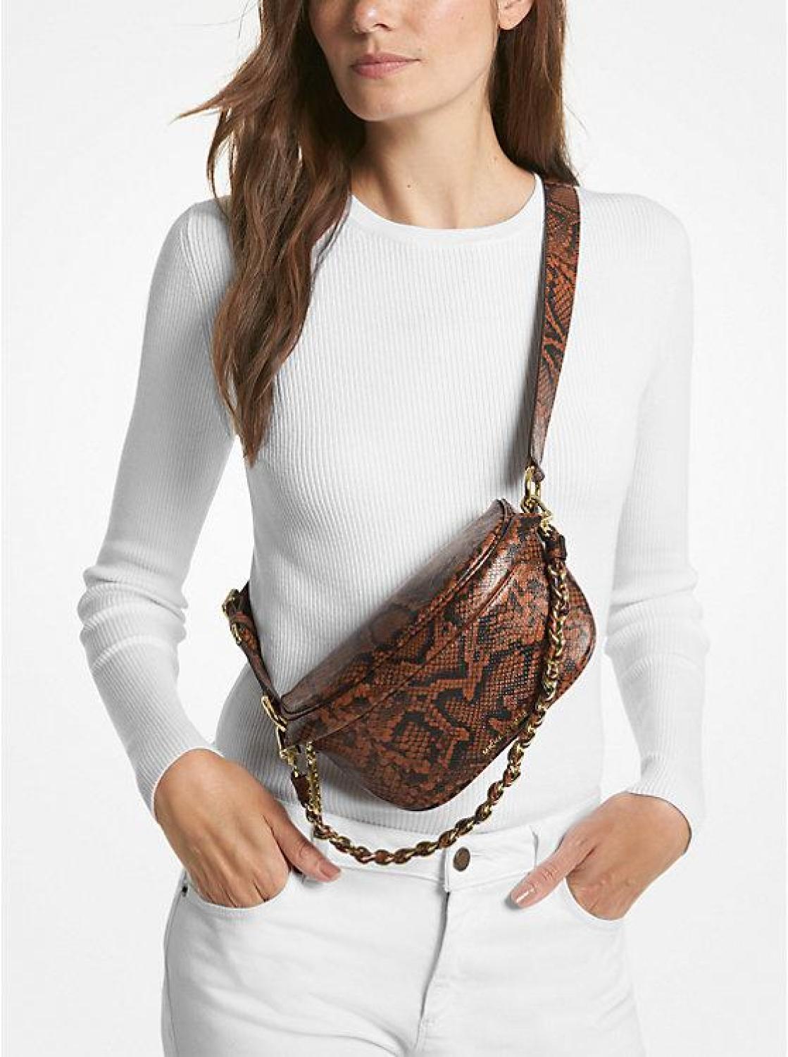 Slater Extra-Small Snake Embossed Leather Sling Pack