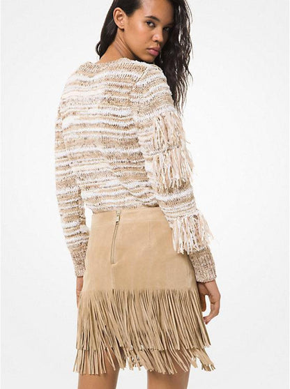 Fringed Suede Skirt