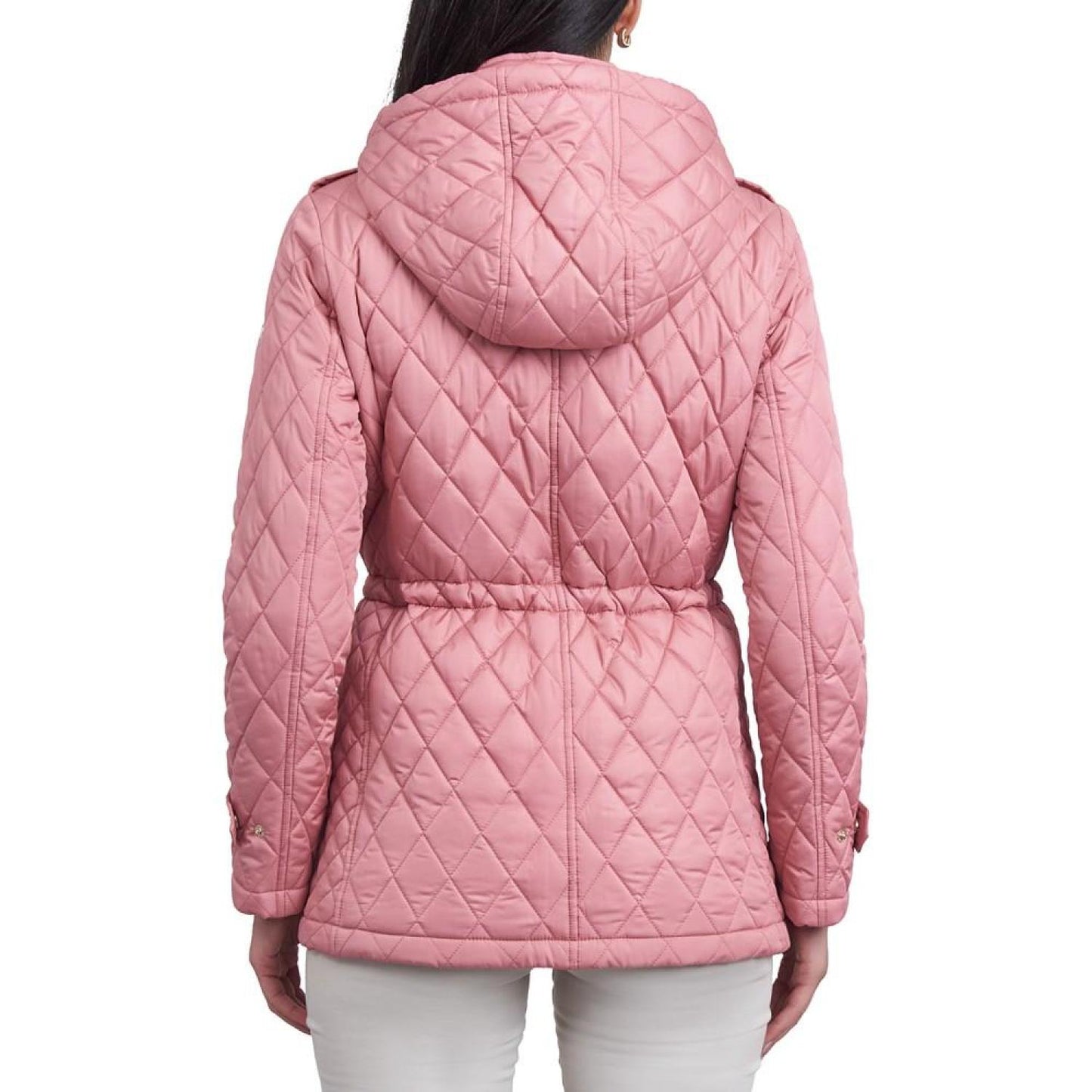 Women's Petite Quilted Hooded Anorak Coat