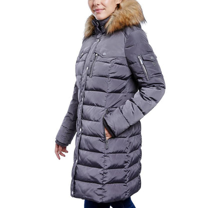 Women's Faux-Fur-Trim Hooded Puffer Coat, Created for Macy's