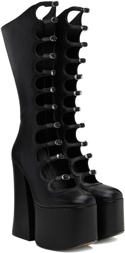 Black Multi Buckle Kiki Boots