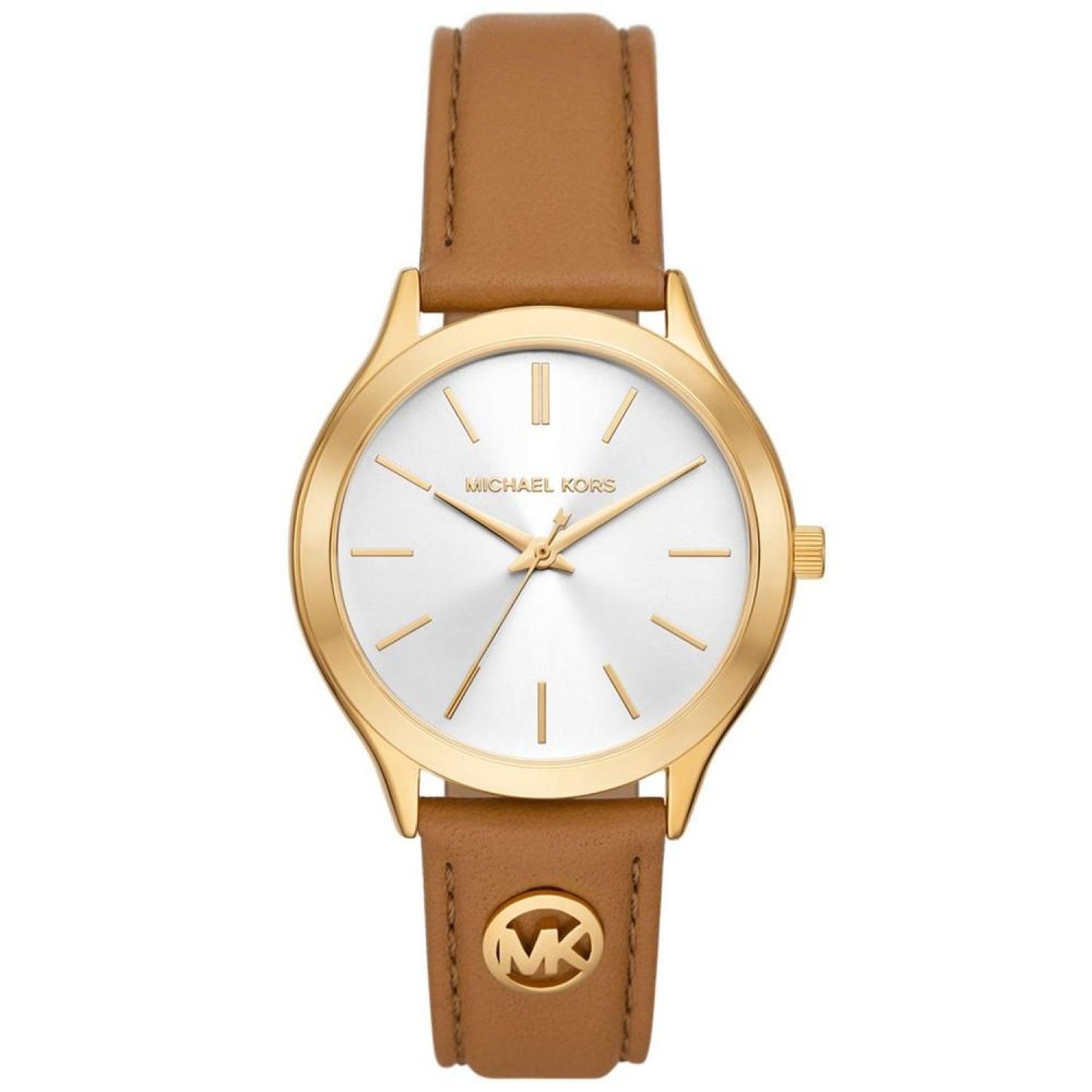 Women's Slim Runway Three-Hand Luggage Leather Watch 38mm