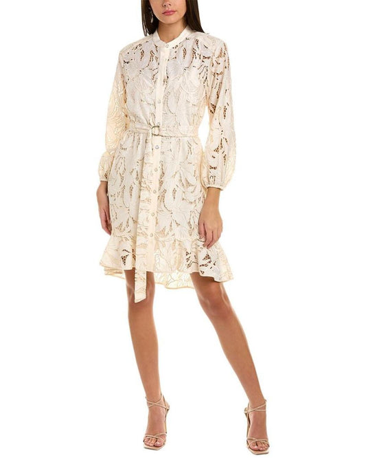 Marchesa Notte Lace Shirtdress