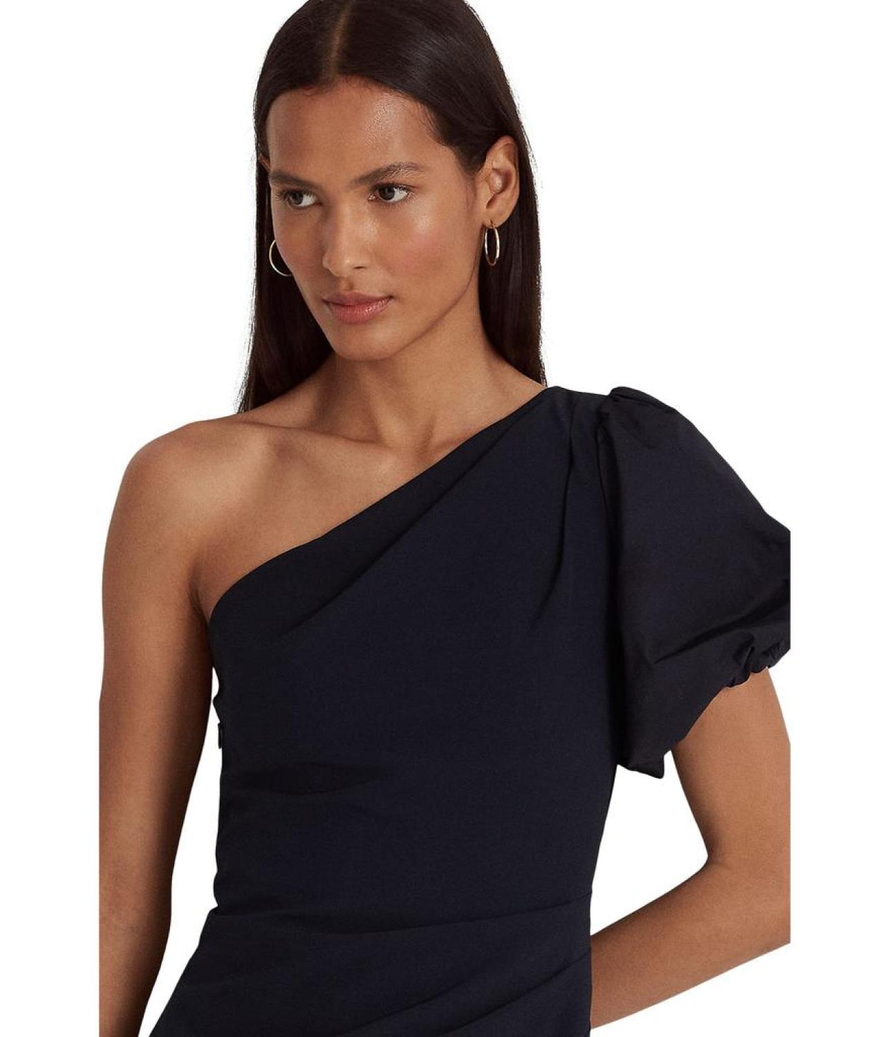 One-Shoulder Crepe Cocktail Dress