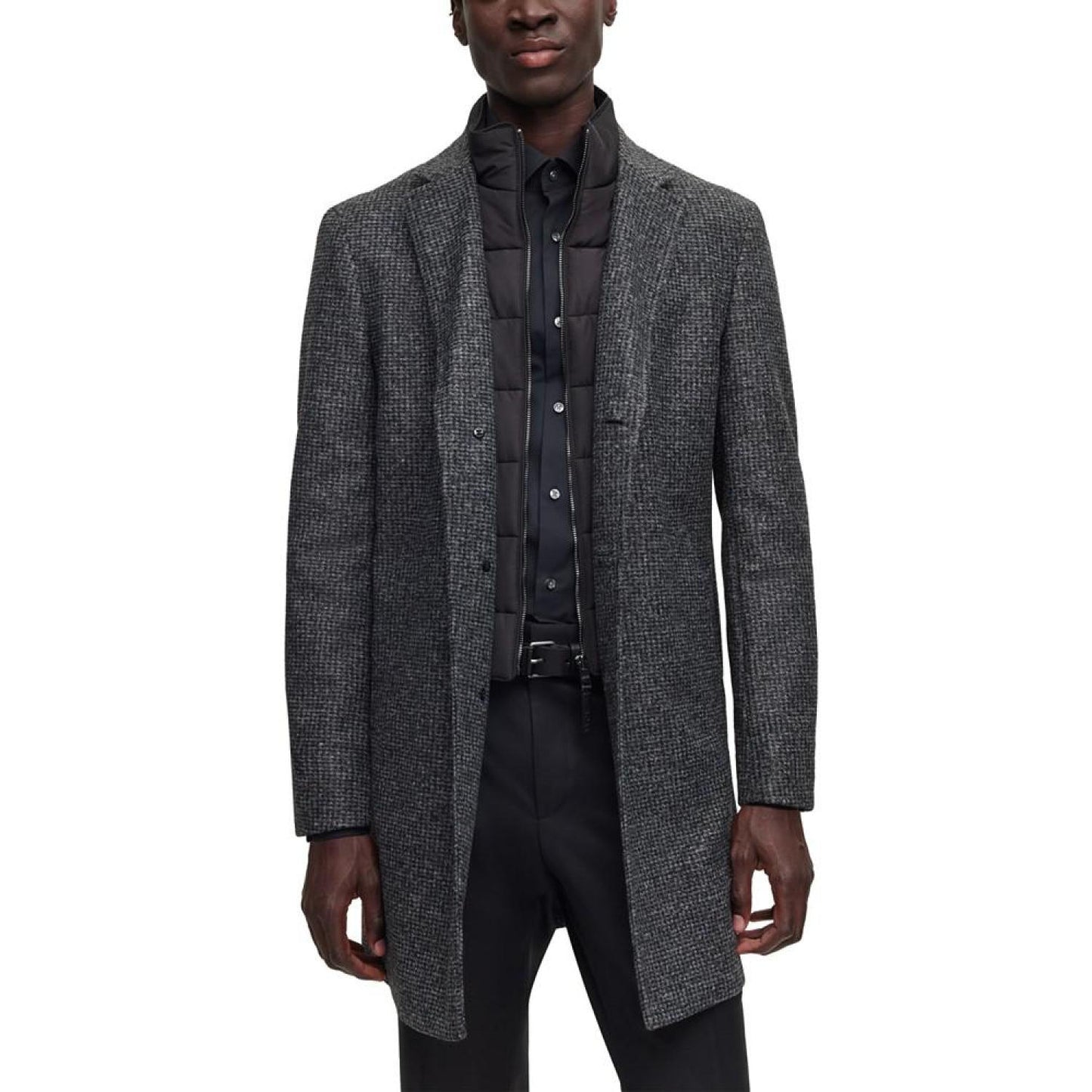 Men's Slim-Fit Patterned Coat